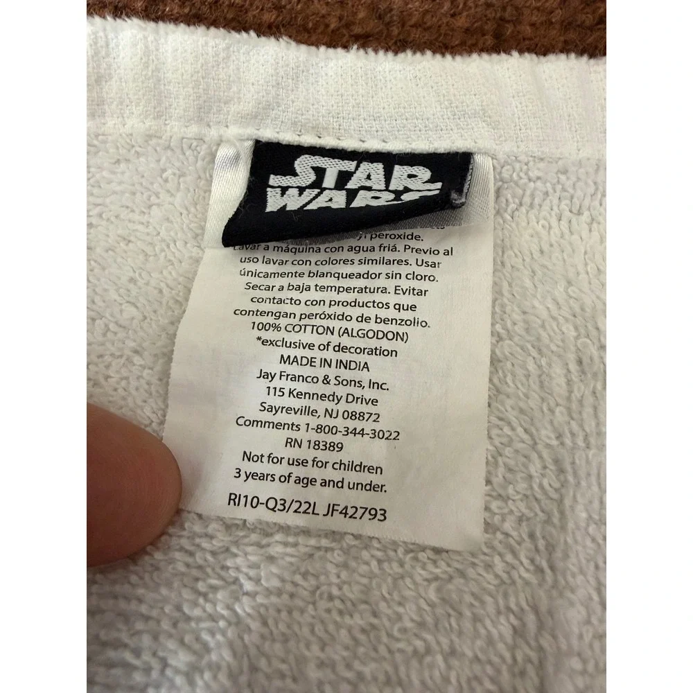 Star‎ Wars Baby Yoda Grogu Hand Towel White Cotton Embroidered Heart Mandalorian